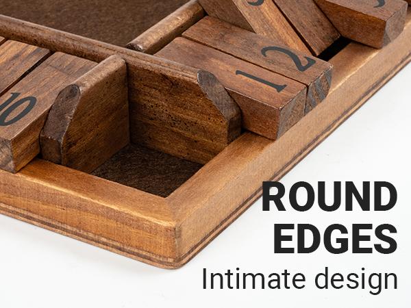 ropoda Shut The Box Dice Board Game (2-4 Players) for Kids & Adults [4 Sided Large Wooden Board Game, 8 Dice + Shut-The-Box Rules] Smart Game for Learning Addition – Vantage Style,Valentine's Day