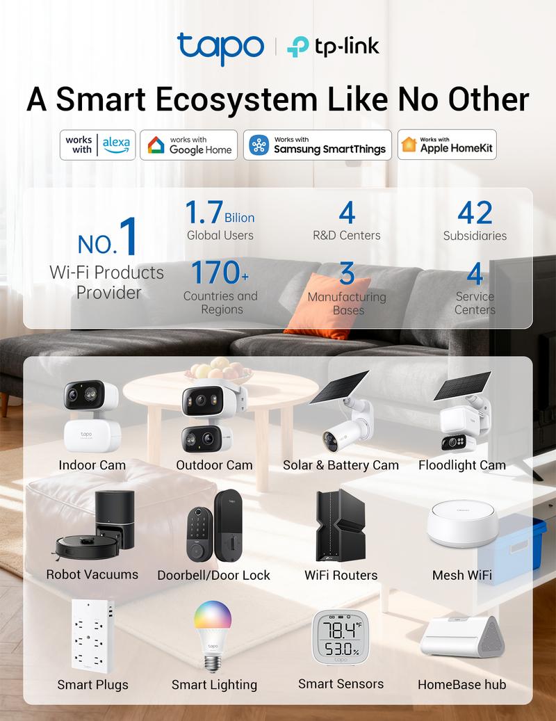 TP-Link & Tapo C425 - Editors’ Choice 2K QHD Wireless Outdoor Security Camera with Magnetic Mount, Long-Lasting Battery, AI Detection, 150° FOV, Color Night Vision, IP66 Weatherproof