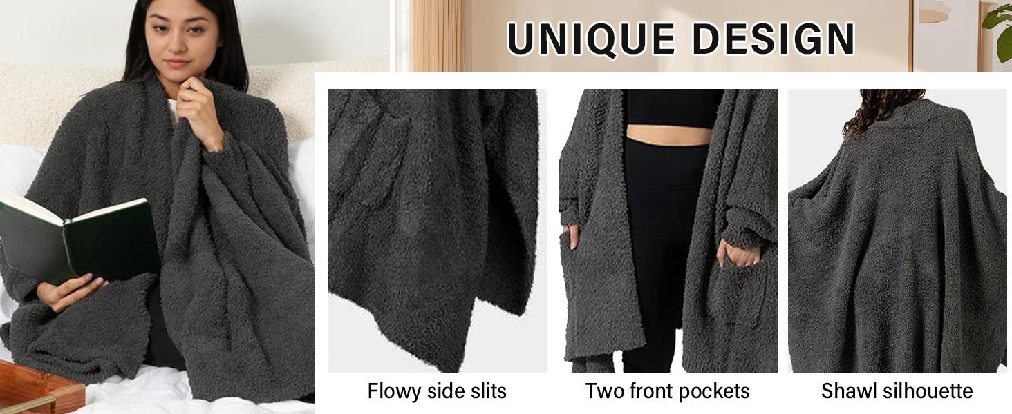 Songling Wearable Blanket Sherpa Cape Unique Office Warmth Scarf Comfortable TV Blanket Adult Plush Shawl Wrap TikTokShopBlackFriday SpringStatements