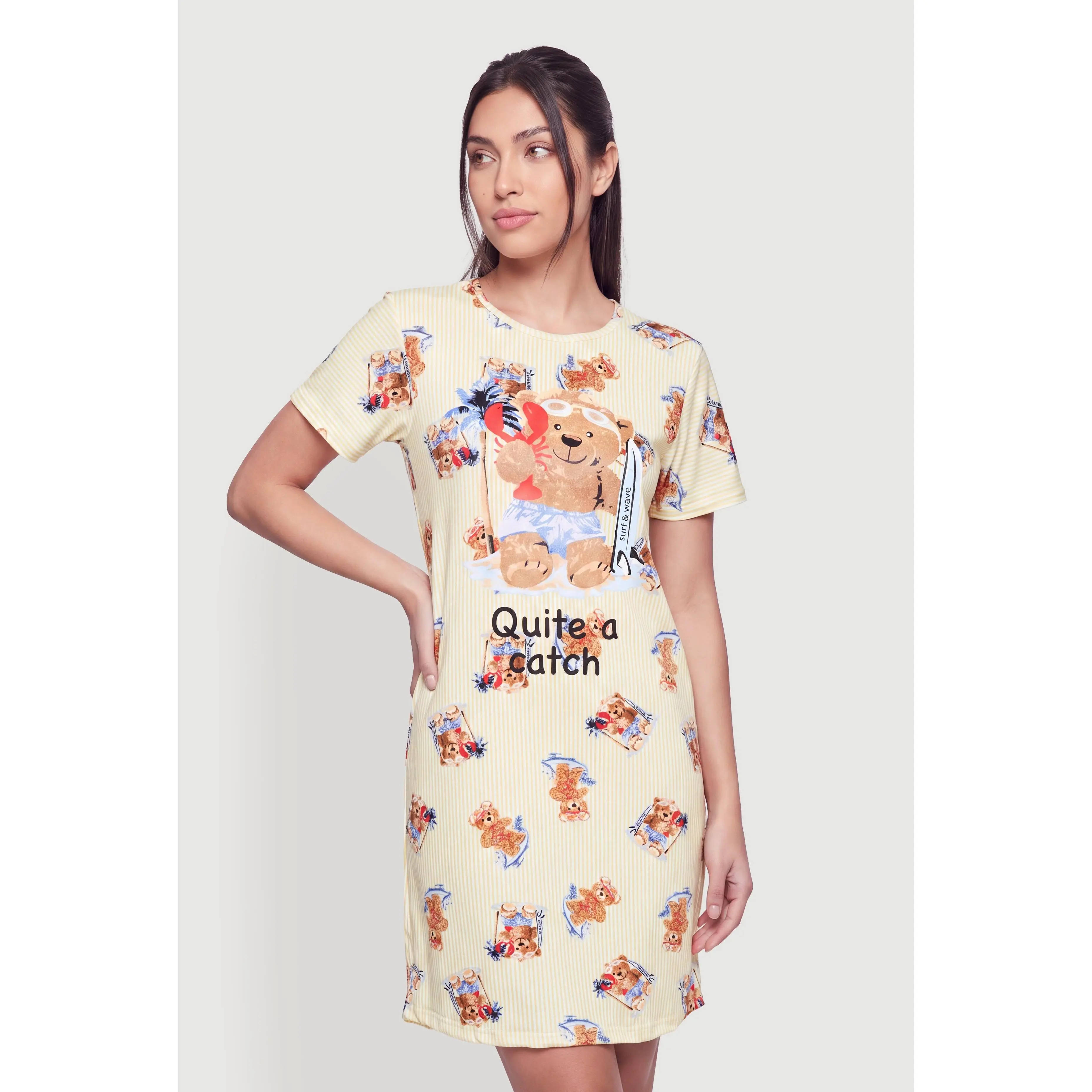 Quite A Catch Bear Graphic Sleepshirt