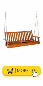 VINGLI Heavy Duty 660 LBS Wooden Swing Frame with Extra Bottom Connection Board, Upgraded A-Frame Porch Swing Bench Stand for Indoor & Outdoor (Rustic)