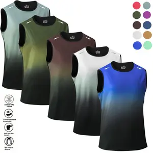 5-Pack Gradient   - Quick Dry  Gym Sports  white tee Lightweight Breathable Athletic Tank Tops