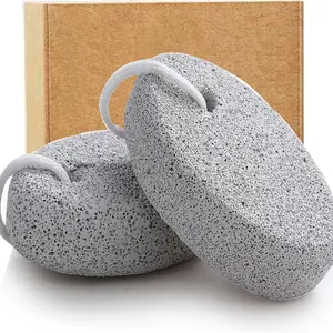 Borogo Natural Lava Pumice Stone – 2-Pack Foot Callus & Dead Skin Remover | Gray