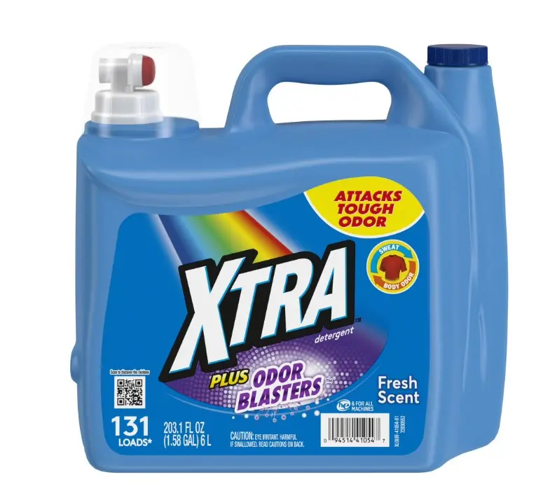 XTRA Laundry Detergent Liquid Plus Odor Blasters, 131 Loads, 203.1 Fl Oz