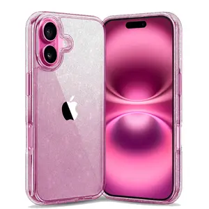 Entronix iPhone 16 Plus Crystal Clear Case - Glitter Cover Transparent