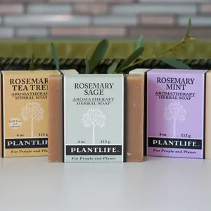 Plantlife Rosemary Soap Bundle – Herbal Bar Soap Set with Tea Tree, Sage & Mint