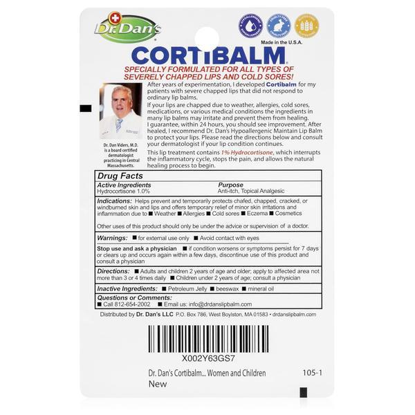 Cortibalm Healing Lip Balm – Treatment for Severely Dry & Cracked Chapped Lips, Suitable for Men, Women & Children