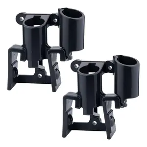 TORQUE Glad Hand Holder Kit - 2 Plugs and 2 Gladhand Holders for Semi Trucks, Air Brake Coiled & Electric Power Cable Organizer Bracket - Black (2 x TR035001)