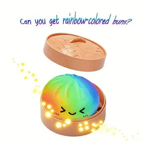 Dumpling Squishy – Mystery Bun Fidget Toy Soft TPR Material 3.35" x 2.17" Stress Relief Fun Unboxing Surprise Design Varies | Easter & Spring Basket Gift