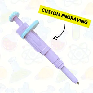Original Dr. Pipette Pen (Soft Pink), Retractable, 3D-Printed, Ballpoint Pens