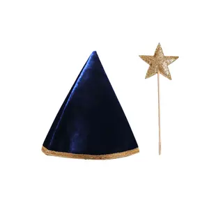 Magical Wizard Hat + Wand Set, Navy