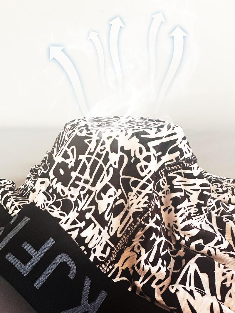 KJFISTMU Men's Boxer Briefs 12-Piece Random Set Autumn Clothing Breathable Antibacterial Fashionable Printed Graffiti Sport Underwear Comfortable Fitted Elastic Waistband Anti-Slip Soft Lightweight Fabric Menswear Bestie