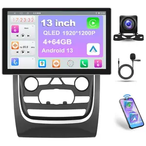 4+64G 13 Inch Android 13 Car Stereo for【Dodge Durango 2014 2015 2016 2017 2018 2019 2020】 with Wireless Carplay Android Auto, 2K Touchscreen Car Radio with WiFi GPS Mirror Link Bluetooth EQ FM RDS SWC