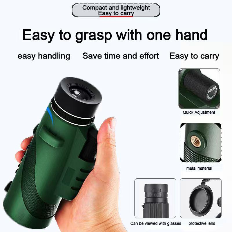 【Black Friday Deals】2025 Latest 80x100 Monocular Telescope for Cell Phone Photos Outdoor Compact Water-Resistant Cold Send Triangle Bracket Distant Views at Your Fingertips Zoom in with your phone to get a full view Compact Sturdy Powerful Telescope
