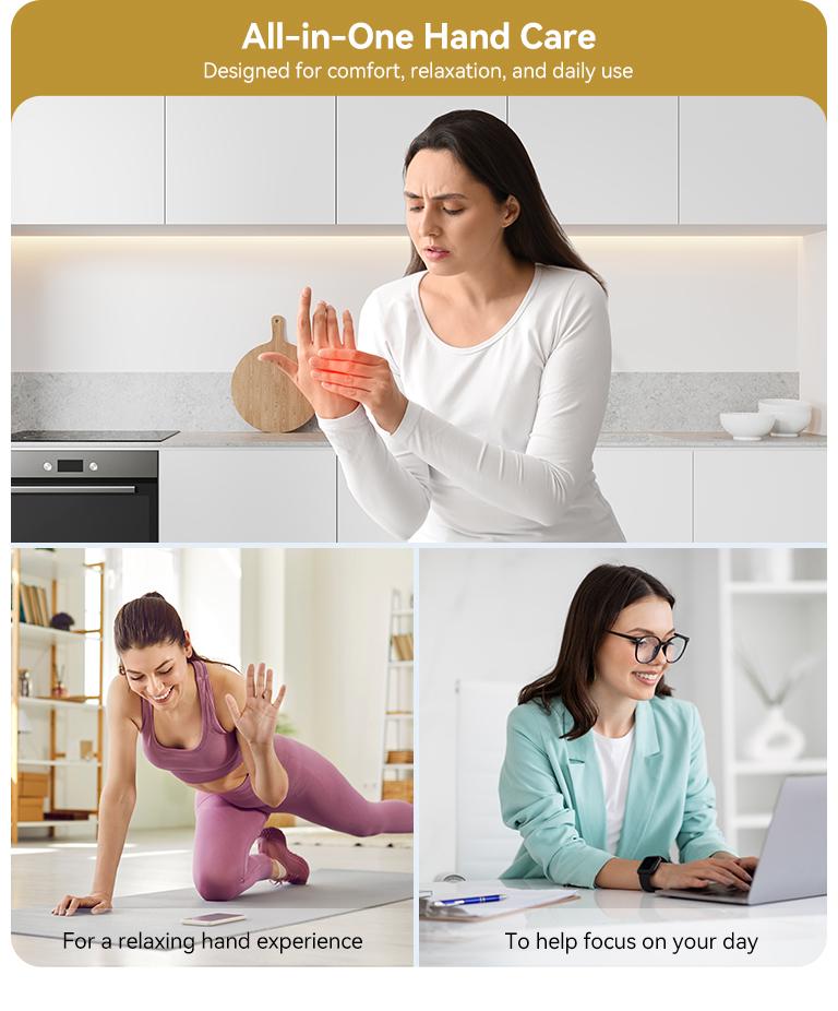 Big Promotion CINCOM Brand New Hand Massager, Cordless Finger Massager with Heat and Vibration, Adjustable Intensity and Temperature, with Clear Visible LED Screen, Rechargeable, Comfort, Great as a Gift for Friends or Family, Comfort