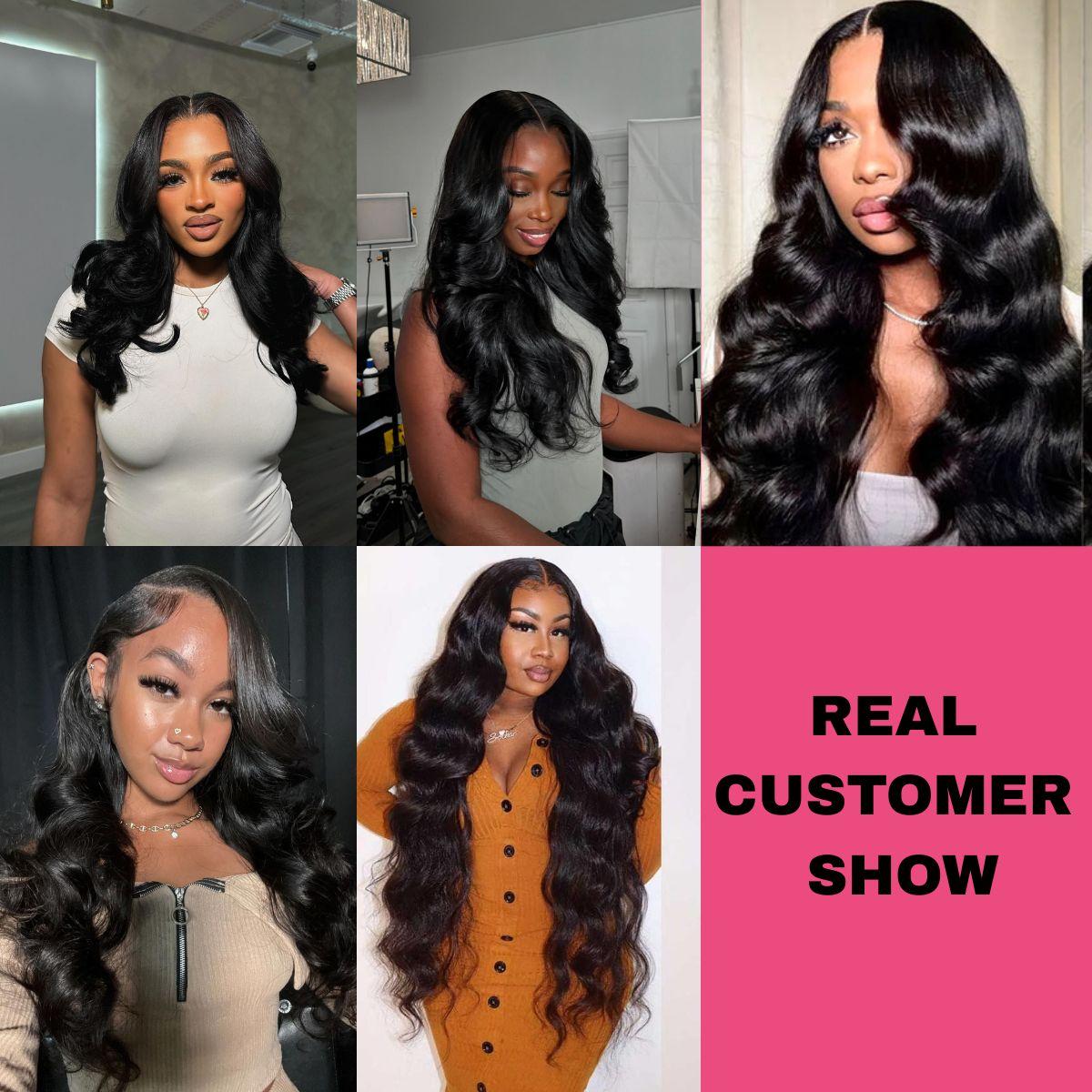 [30inch=$86] 5x5 Glueless Wig Body Wave 100% Human Hair Wigs Wear and Go Wigs Natural Black, 5x5 Pre-Cut HD Lace Closure Wig Pre-Plucked Hairline, Affordable Human Hair Wigs For Black Women