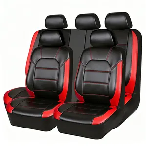 For Honda Civic 2013-2026 4 Doors 5 Seater 9PCS Car Seat Covers 5 Seats, Breathable Front Rear Full Set PU Leather Cushion Protector Pad Mat Washable