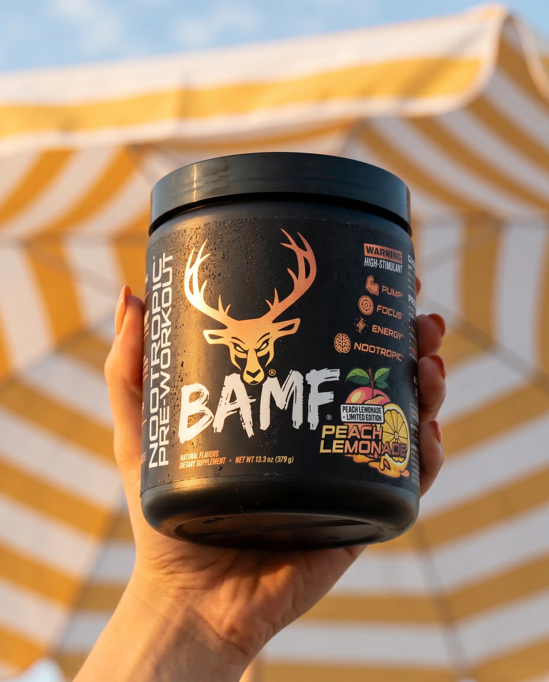 Bucked Up BAMF Pre-Workout [30 Servings] Supplement Fitness High-Stim Nootropic Powder with 333mg Caffeine for Energy & Focus - Optimum