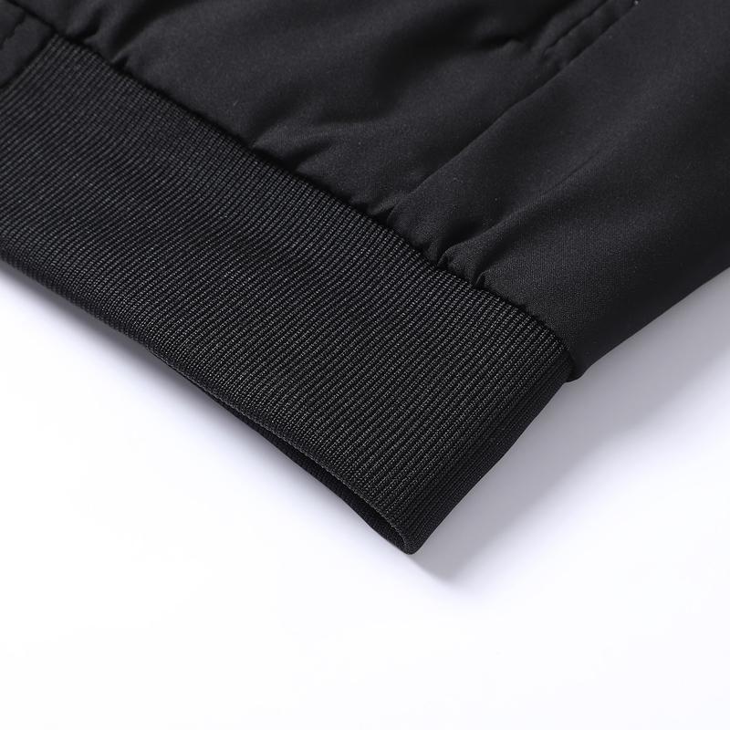 Men's Stylish Black Bomber Jacket Comfortable Trendy Baseball Jersey Coat Perfect for Casual Street Style Everyday Wear Gifting Lightweight Windbreaker Outdoorfun