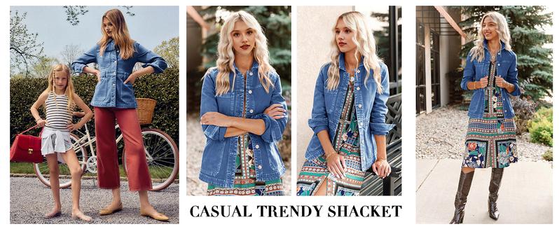 Imily Bela Womens Oversized Denim Jacket Distressed Button Down Boyfriend Jean Jackets 2026 Trendy Shacket