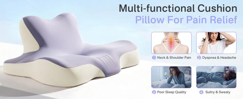 Sonoro Kate Ergonomic Multi Functional Memory Foam Cushion Contoured Support Cervical Pillow for Lying Leaning&Phone Use Neck&Shoulder Pain Relief with Washable Cover Sonoro Kate Ergonomic Multi Functional Memory Foam Cushion Contoured Support Cervical Pillow for Lying Leaning&Phone Use Neck&Shoulder Pain Relief with Washable Cover