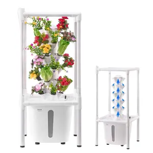 VEVOR Hydroponic Growing System with Grow Light 30 Pods Indoor Hydroponic Tower Garden
