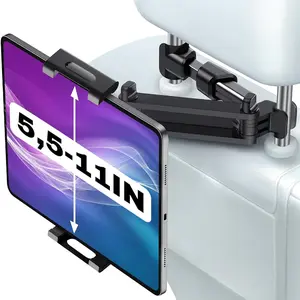Car Headrest Tablet Holder Mount – Adjustable, 360° Rotation, Fits 5.5"–11" Devices | Versatile Phone Holder for Car Backseat for Smartphones, iPad & Tablets | Easy to Install & Hands-Free Viewing