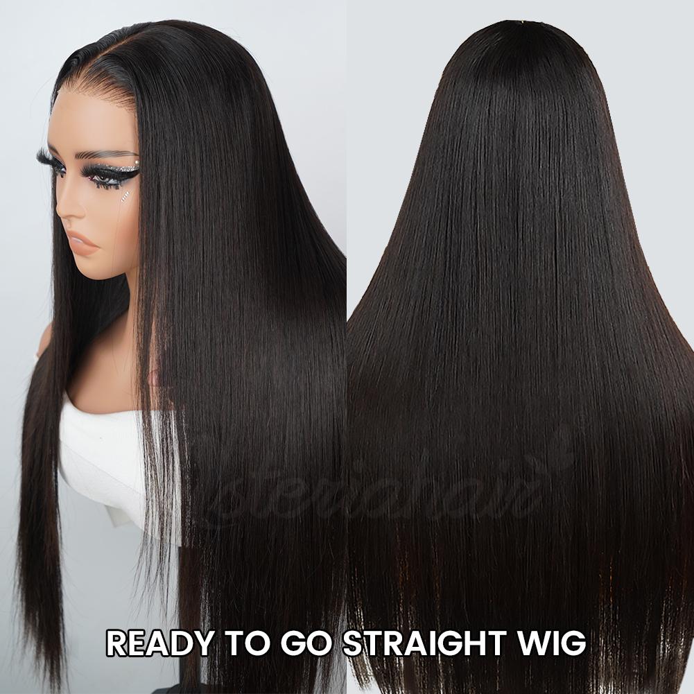 [Spring Must Have] Asteria Hair Straight Hair Glueless Wig Pre Cut 7x5 Lace Closure Ready to Go Wig Pre Bleached Tiny Knots Human Hair Wigs
