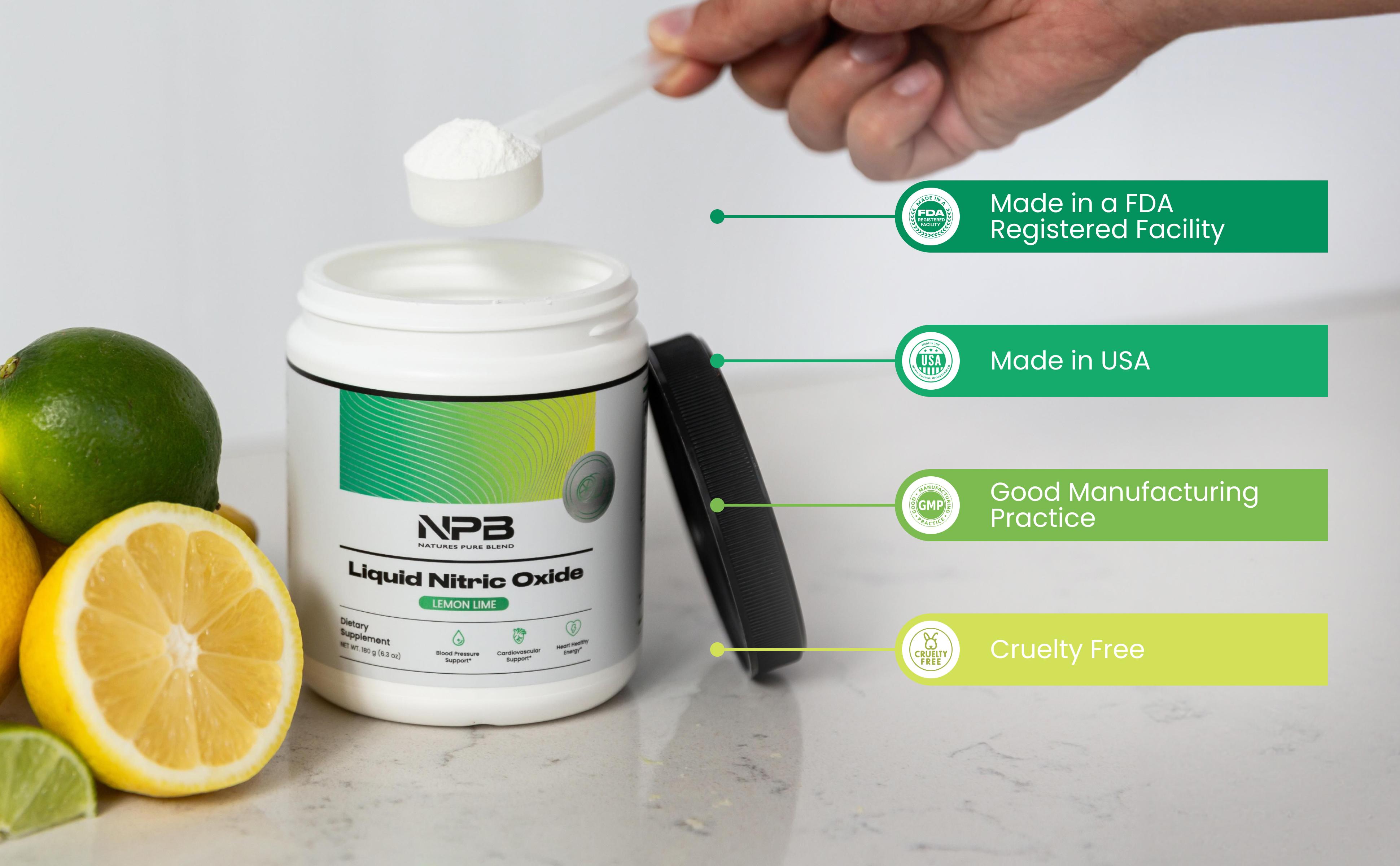 Liquid Nitric Oxide - Supports Blood Pressure, Circulation, Heart Healthy Energy, Supplement Edible, Nitric Oxide Booster, Recovery Support, Amino Acid