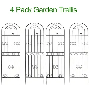 Trellis For Climbing Plants Outdoor 4 Pack Garden Trellis 86.6x19.7 inch Metal  for Climbing Plants Outdoor Wire Lattice Grid Panel  Perfect for Supporting Climbing Plants Outdoor, Roses, Vines, Flowers, and Vegetables.