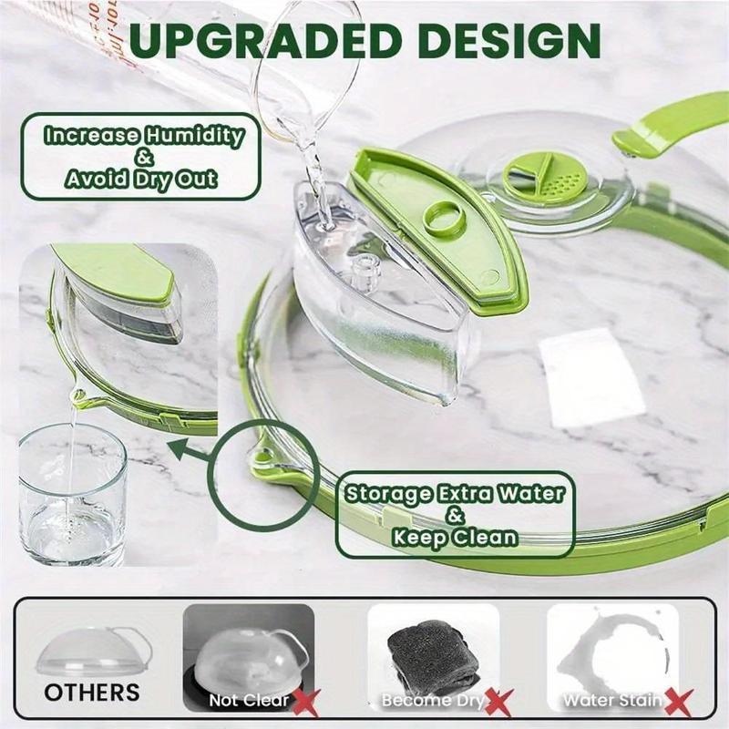 UFORU Microwave Splatter Cover with Water Steamer, 10 inch Clear Microwave Plate Cover Lid for Food, Kitchen Gadgets Accessories for Microwave Oven