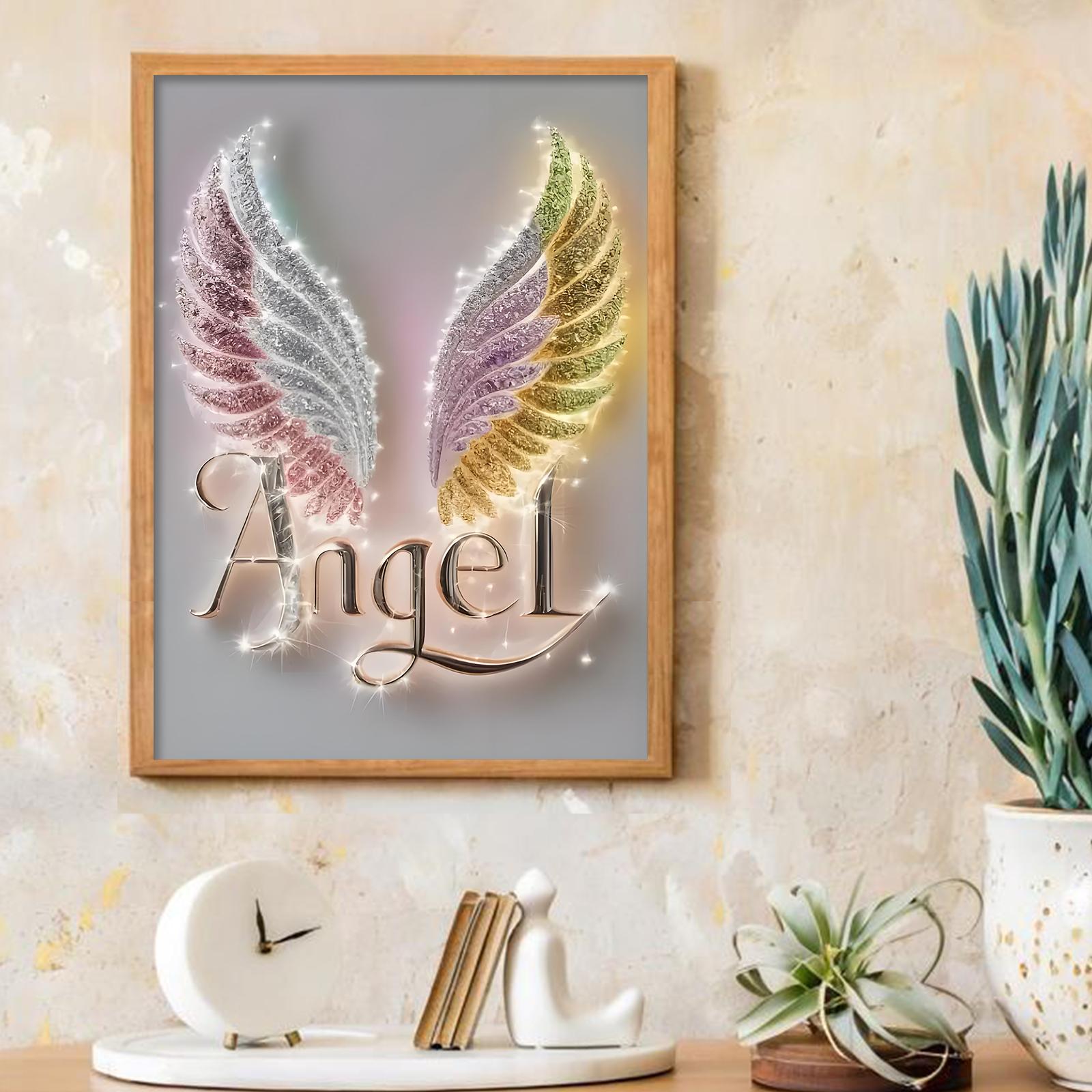 Diamond Paintings Kits for Beginners,Angel Wings Diamond Arts Kits for Adults, 5D DIY Full Drill Paint by Diamond Dots,Gem Art Painting Kit for Home Wall Decor 11.8x15.8 Inch,Suitable for Gifting