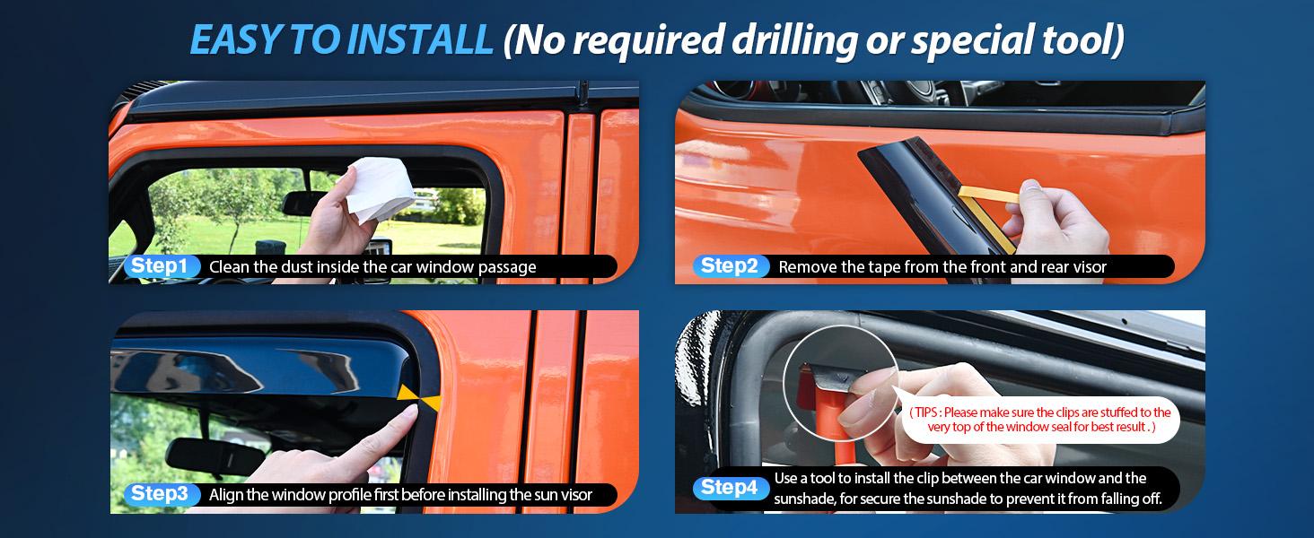 Nilight in Channel Rain Guards for Chevrolet (Chevy) Silverado 1500 Crew Cab/GMC Sierra 1500 Crew Cab 2019 2020 2021 2022 2023 2024 2025 Vent Window Visors Truck Auto Accessories Car Accessories  dealsforyoudays