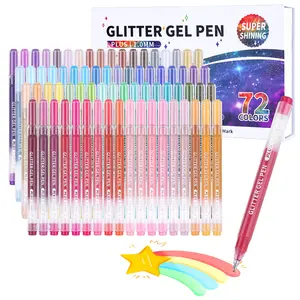 KEMYR Glitter Gel Pens, 72Colors Metallic Glitter Pens for Adults Coloring Books, Sparkle Colored Gel Markers for Drawing Scraobooking Writing Doodling