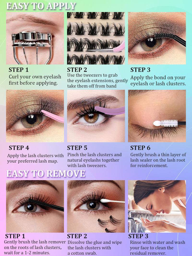 4 Styles Upgrade  Ultra/Mega/ Dramatic/Volume/ Lash Clusters  Gift Packs, WaterProof Lashes Eyelash Clusters Extensions with  for Beginners and Proficient, DIY at Home Easily，Extension Soft comfortable Easy Apply Natural Look for Makeup gift Lash Clusters