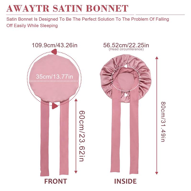 AWAYTR Satin Hair Bonnet Solid Color Single Layer Sleeping Caps Purple HairCare Cap Spring Summer Night Cap with Elastic Tie Band for Women TikTokShopBlackFriday