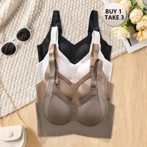 Seamless Bra Collection: Push Up, Full Coverage & Unlined. Ultra Comfortable, Breathable Ribbed Design for T-Shirt, Perfect Spring & All Seasons Gift.