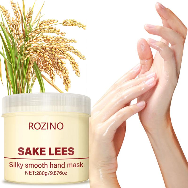 ROZINO Sake Lees Hand Mask - Silky Smooth Formula for Hand Skin Care & Moisturization - 280g Net Weight
