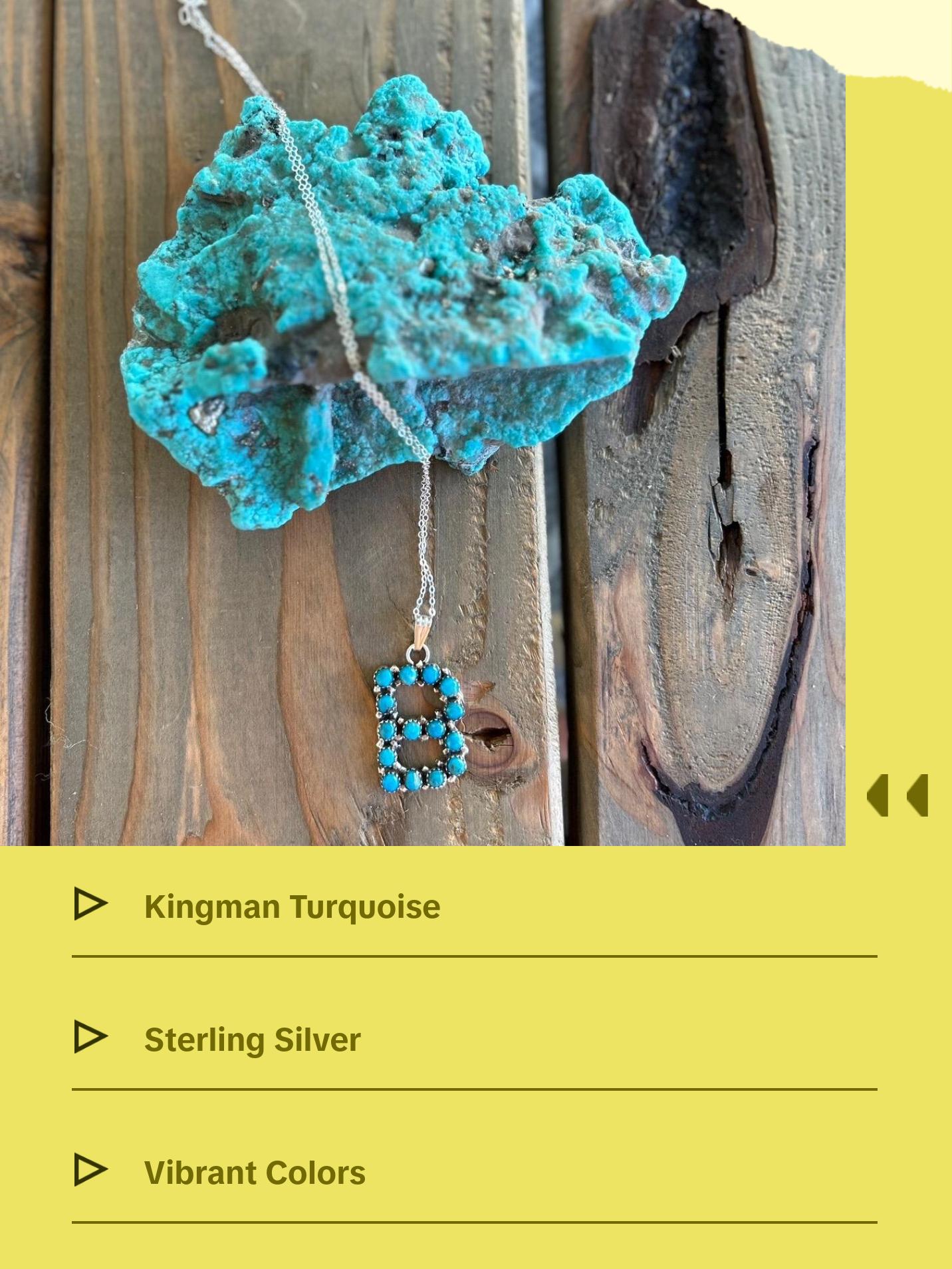 Kingman Turquoise Initial Necklace