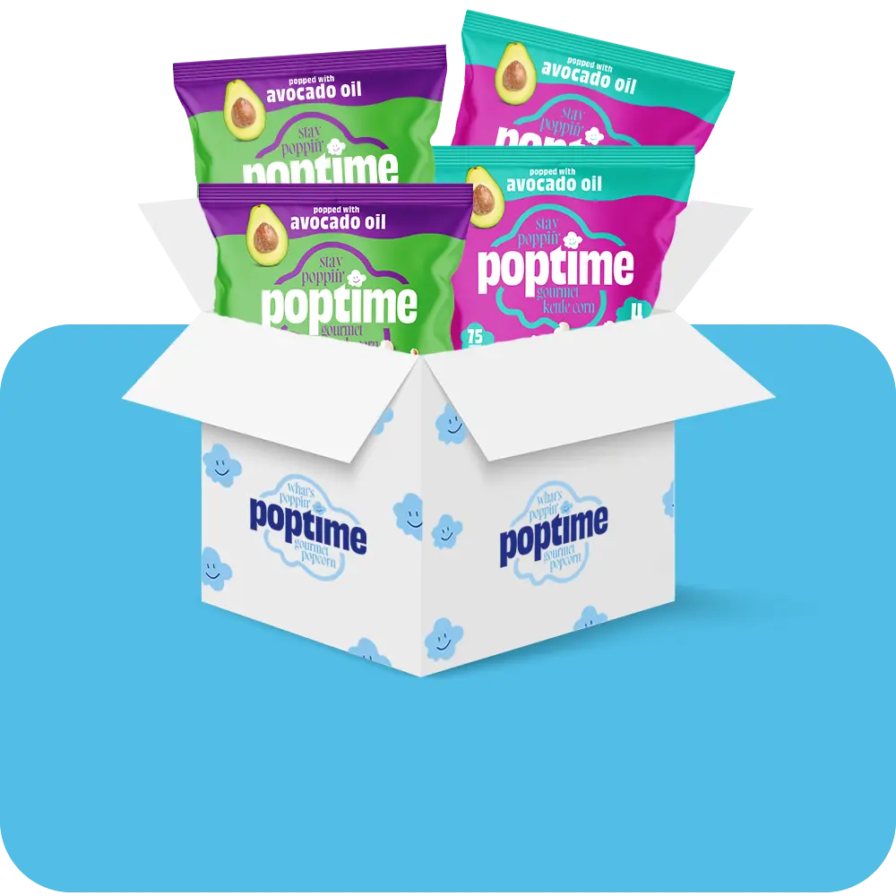 Poptime Spicy & Sweet Kettlecorn Duo- 4 Pack with 2 Sweet & Spicy Jalapeño & 2 Sweet & Salty Popped with Avocado Oil