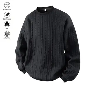 The new men's solid color round neck loose and versatile pullover sweater - a comfortable and breathable bottoming shirt; very suitable for daily leisure or outdoor sports wear; suitable for a lot of sweating, the generous design is suitable for men to we