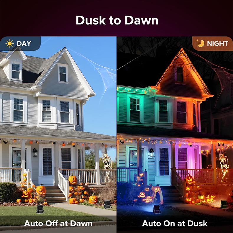 SANSI Christmas RGBW LED Outdoor Flood Lights 80W/120W/160W, Energy Efficient, Ideal for Pool Parties, Stage, & Landscape, IP66 Waterproof, 2-Pack, Perfect for Halloween , Halo Landscape Light, Outdoorfun Decorative TikTokShopBlackFriday