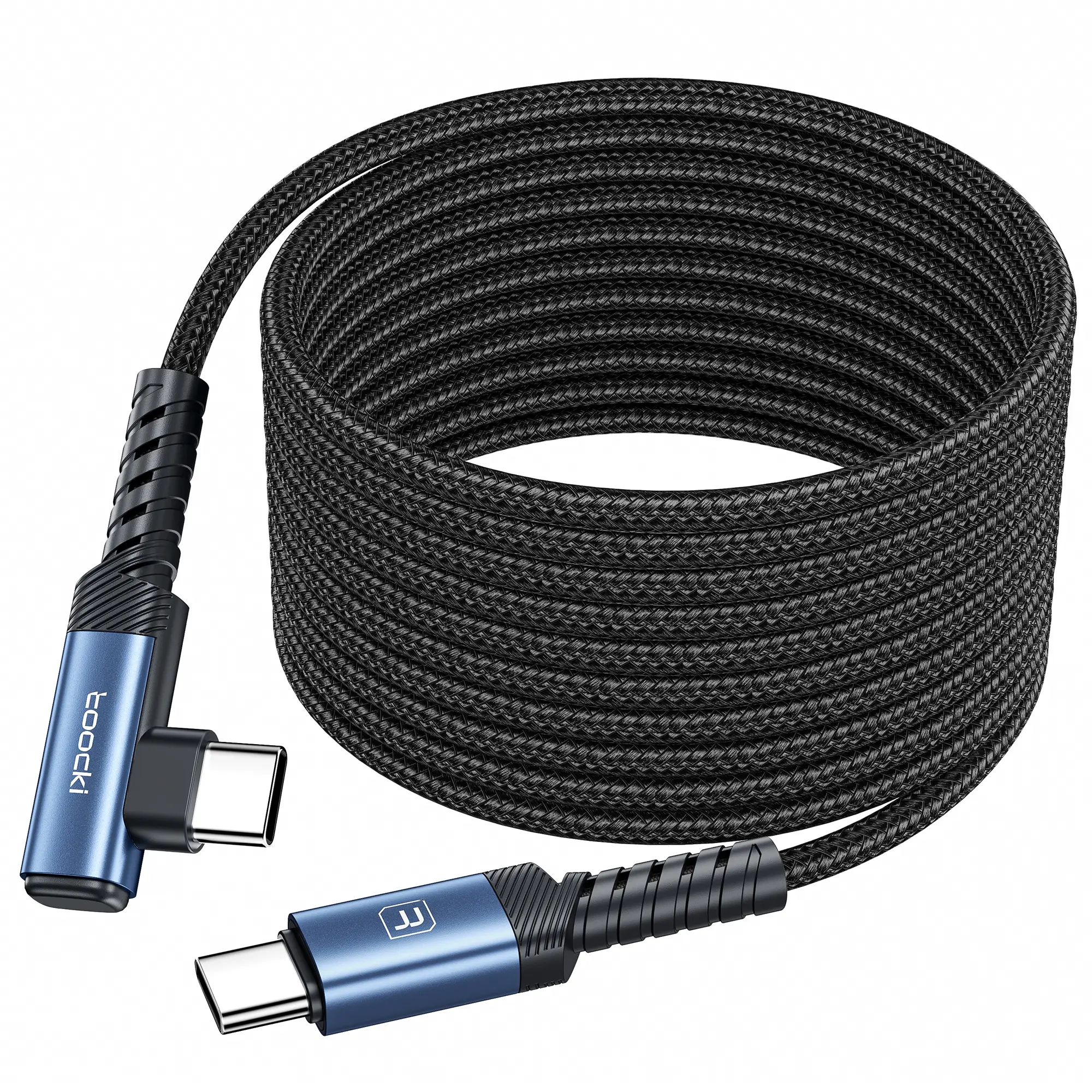 20FT Right Angle USB C Cable, 60W Extra Long USB C Charging Cord Nylon Braided USB C Charger Cable for iPhone 16/15 Pro Max, iPad/MacBook, Galaxy S20, Pixel, Switch, Camera Type C Lightning Usb C Adapter,back to school,back to school haul