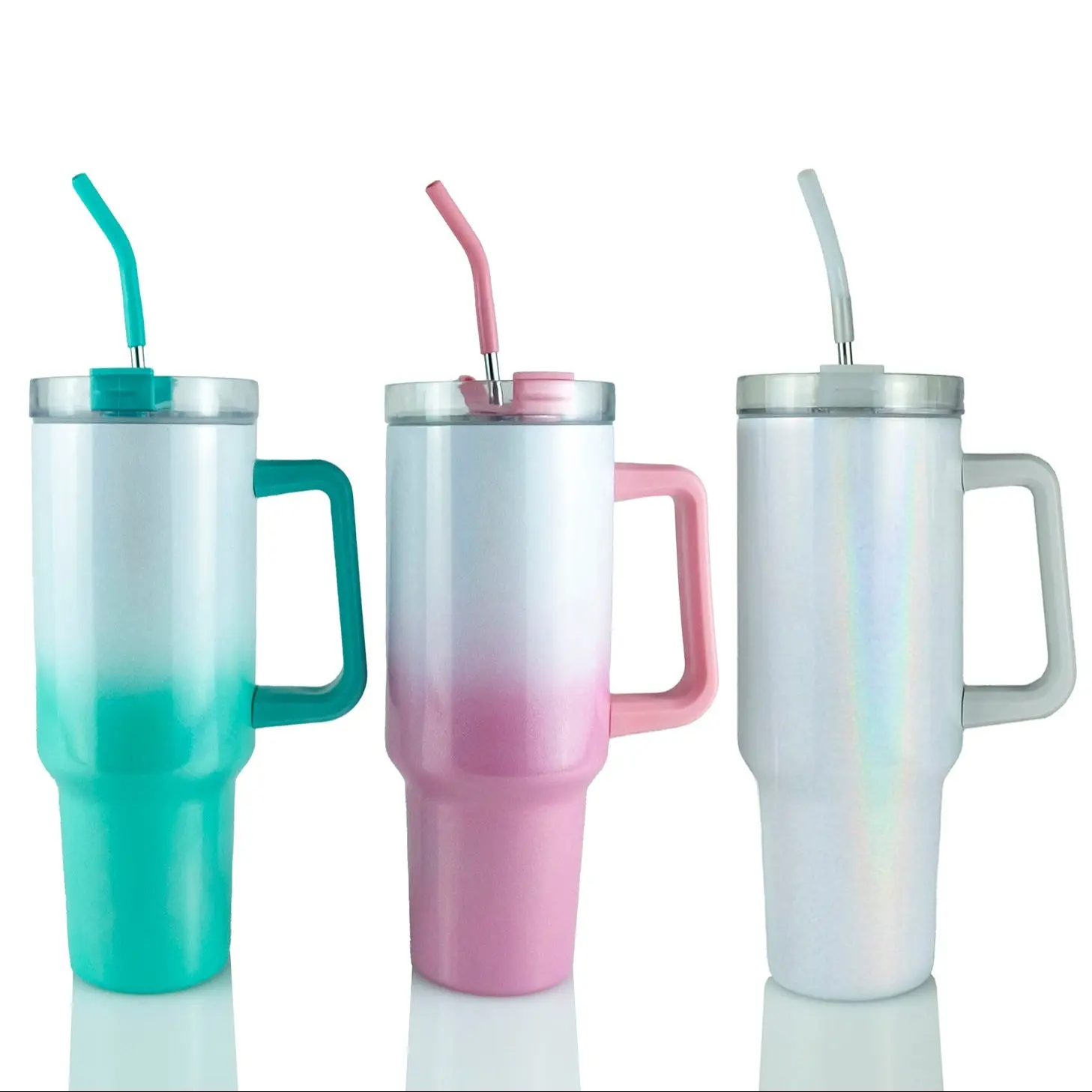 40oz Sublimatable Holographic Traveler Tumbler