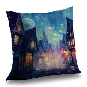 MWW C1PC26266VFMSC 26 x 26 in. Bubble Ville Yellow Polyester Twill Throw Pillow for Home Decor - Cozy Style