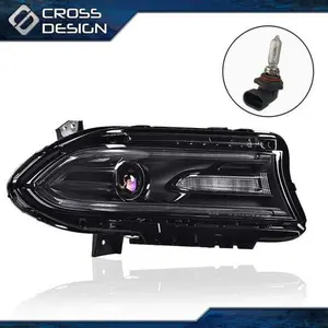 CROSSDESIGN Fit For 2015-2022 Dodge Charger Halogen LED DRL Projector Headlight Right Lamp