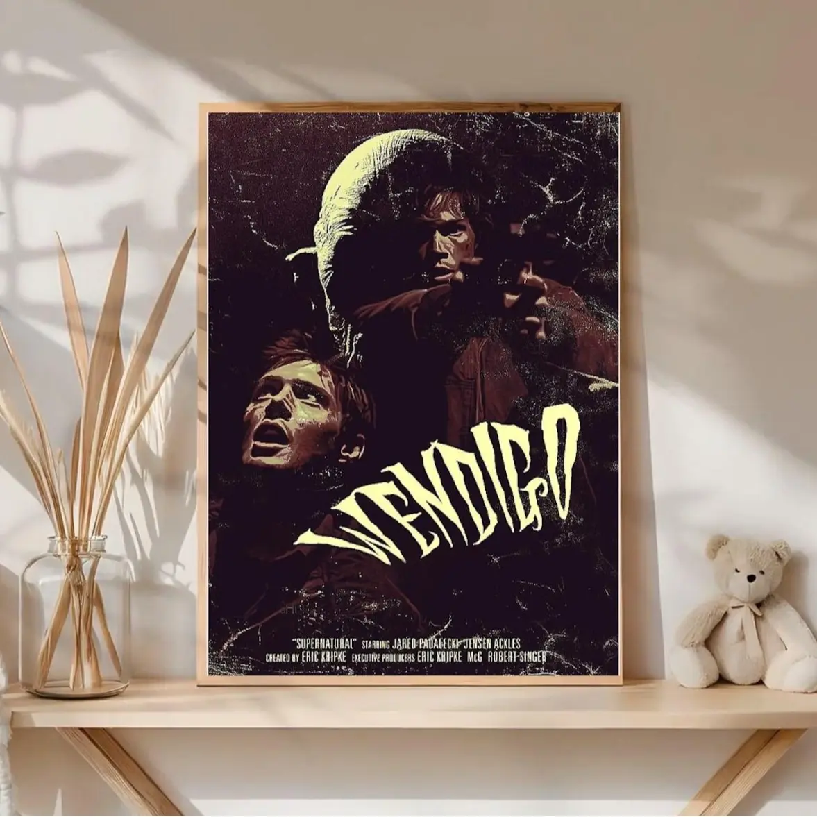 Supernatural Wendigo Dean & Sam Winchester Fan Poster, Retro TV Series Lover Gift, No Frame Wall Art