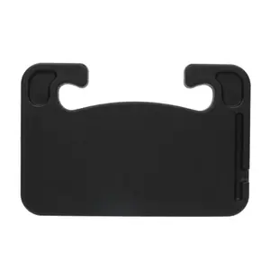 Car Steering Wheel Desk, 2 in 1 Auto Steering Wheel Tray for Food & Laptop, Multipurpose Vehicle Steering Wheel Table with Cup Holder and Pen Slot, Travel Car Accessories (Black)