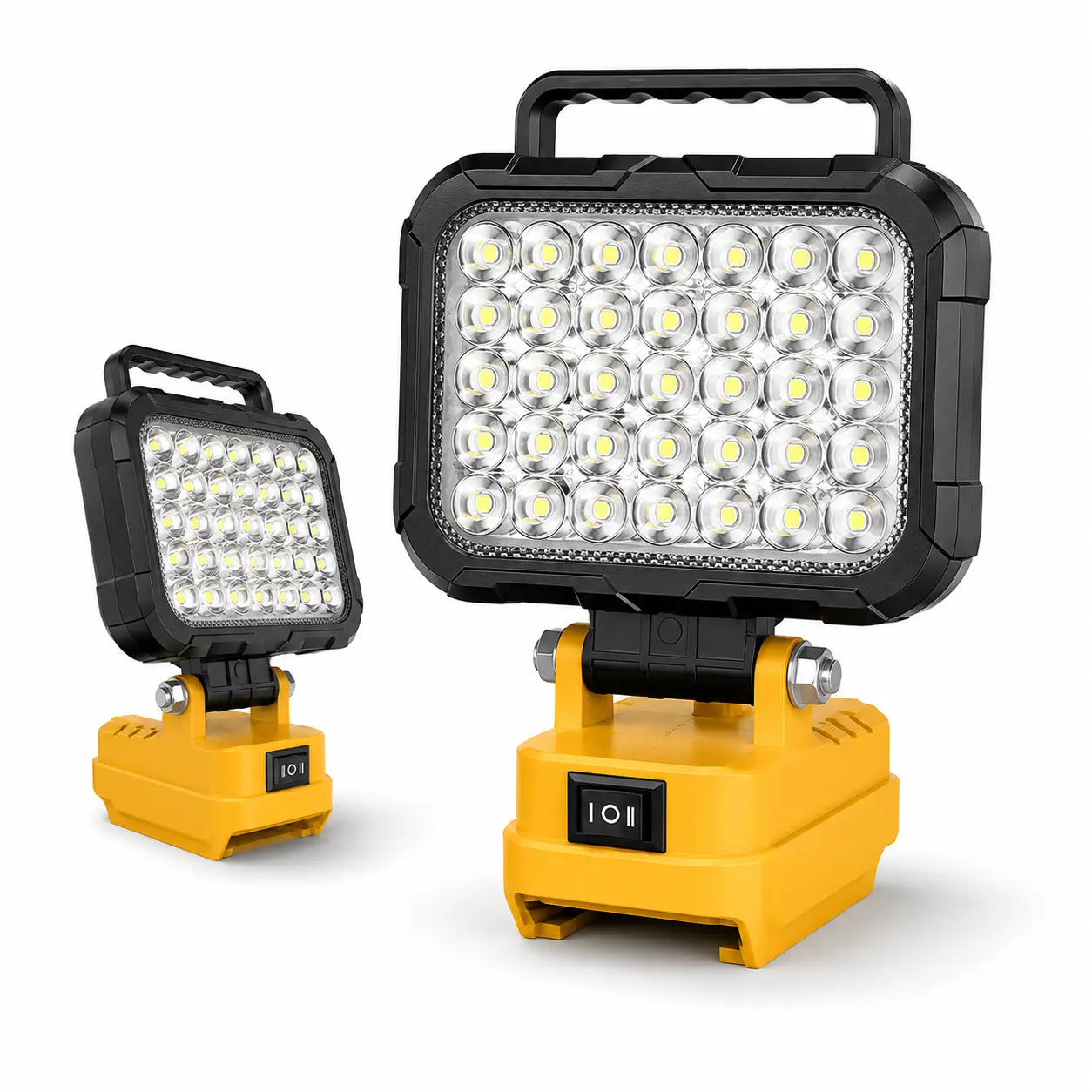 Rechargeable LED Work Floodlight, 6000 Lumens Compact Cordless Emergency Light with 35 LEDs for Construction & Camping, Dual USB-A Ports, 20V Max Battery Compatible, Rechargeable Lights, Strong Light