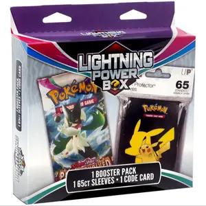 Pokemon Lightning Power Box 1 Booster Pack 65 Sleeves & 1 Code Card Trading Card Game Accessory